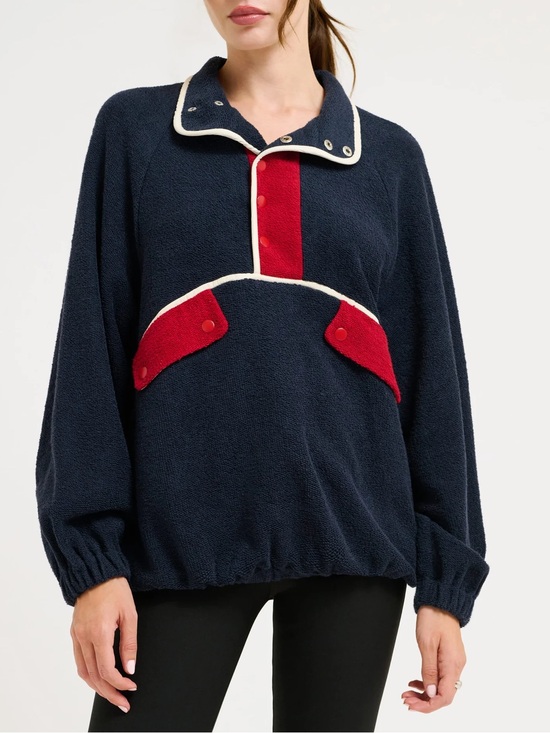 Rumored Jackets & Blazers - Rumored Navy & Red Pullover French Terry Jacket Sz M